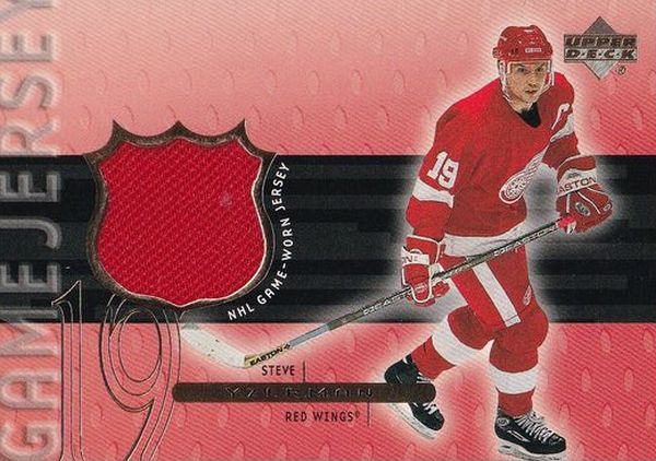 jersey karta STEVE YZERMAN 99-00 UD Game Jersey číslo SY